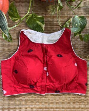 Red Sleeveless Blouse