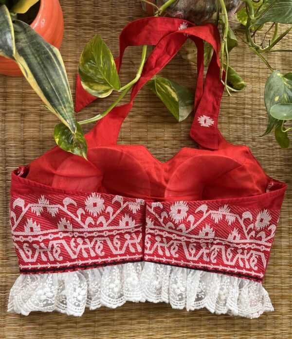Red Padded Sleeveless Blouse - Image 2