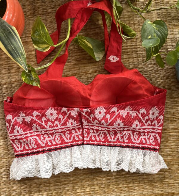 Red Padded Sleeveless Blouse - Image 3