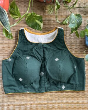 Dark Green Sleeveless Blouse