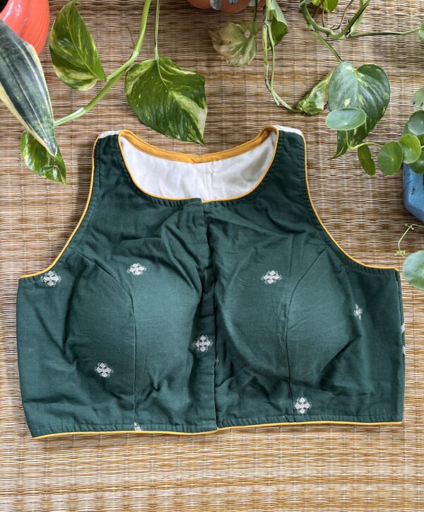 Dark Green Sleeveless Blouse
