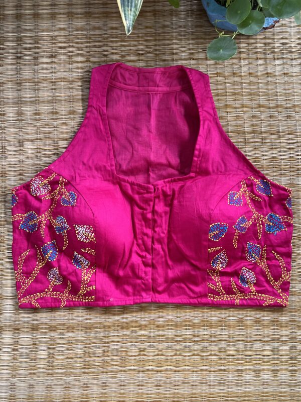 Pink Printed Sleeveless Blouse