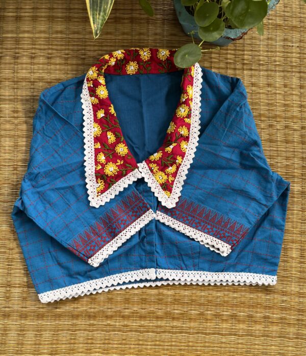 Blue Printed Blouse - Image 3