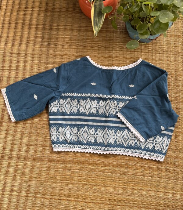 Sky Blue Printed Blouse - Image 2