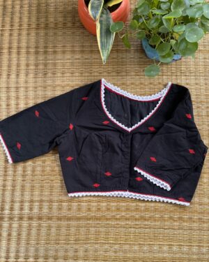 Black Flora Blouse