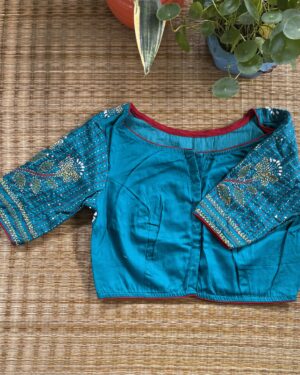 Sky Blue Rajasthani Printed Blouse