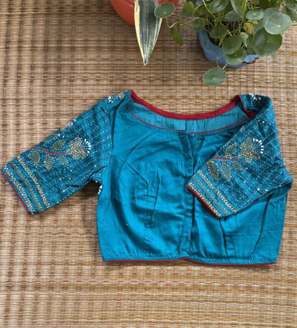 Sky Blue Rajasthani Printed Blouse