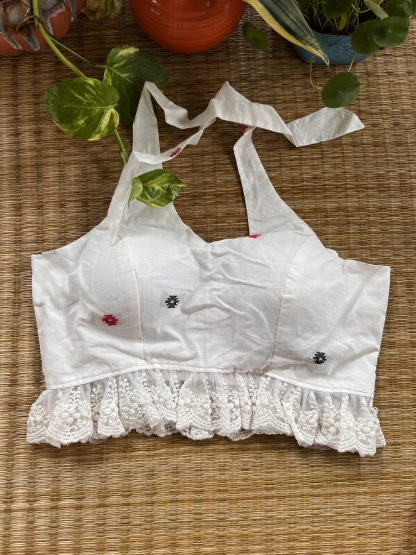 White Padded Sleeveless Blouse