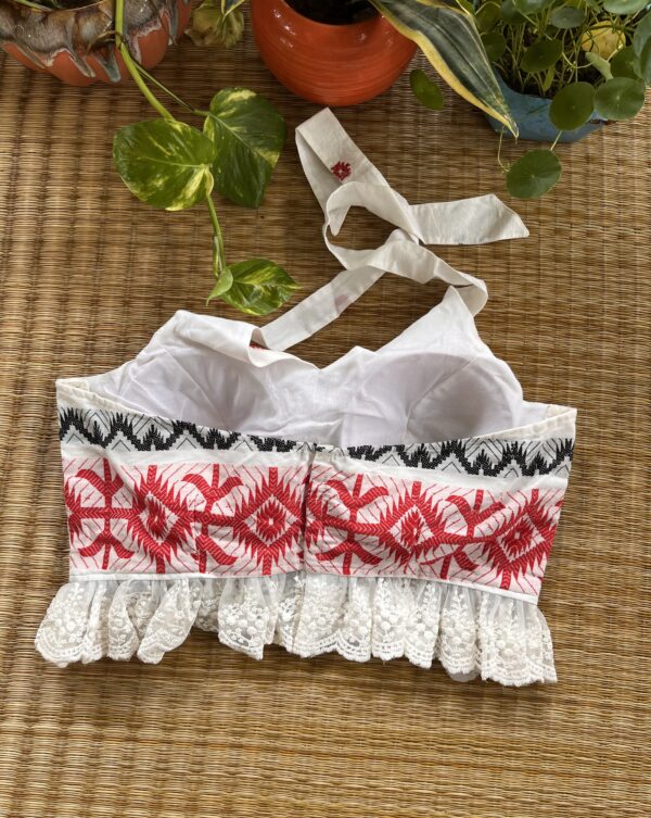 White Padded Sleeveless Blouse - Image 2